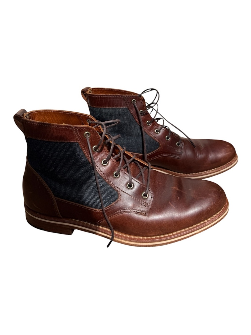 Rancourt & Co X Helm Sam Ray-Ray Horween Cone Denim Boots USA Made 9.5